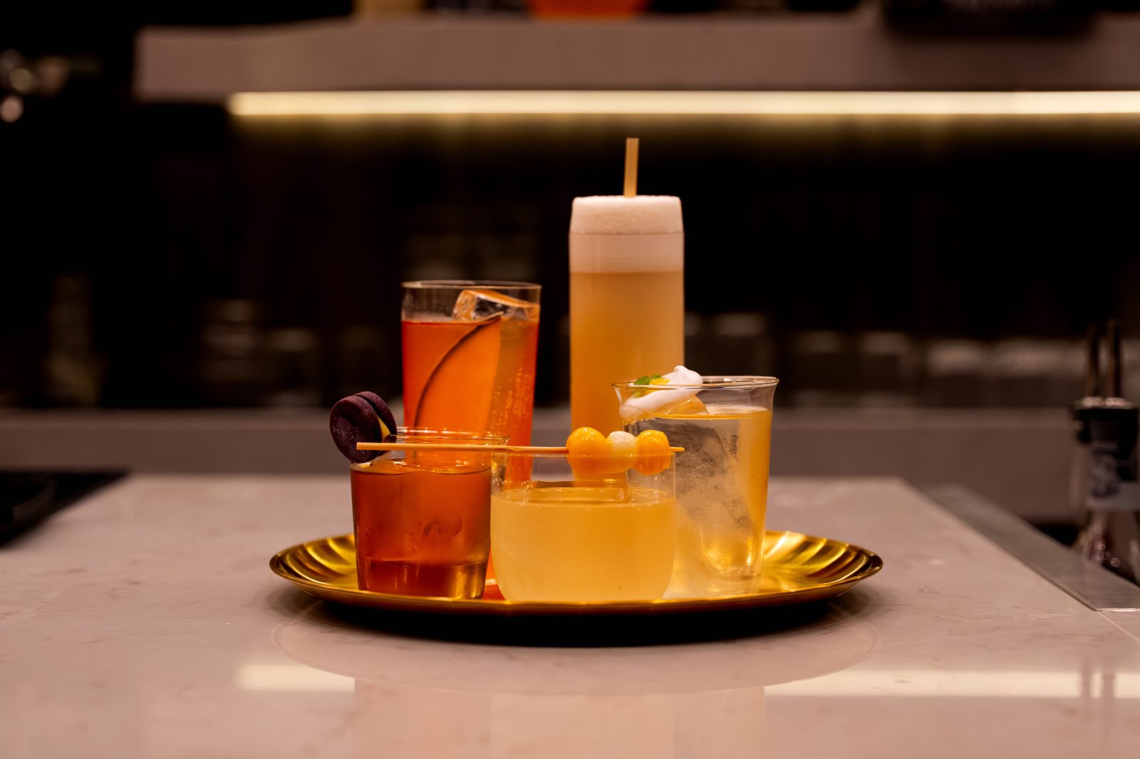 Cocktails on the bar